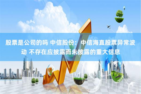 股票是公司的吗 中信股份：中信海直股票异常波动 不存在应披露而未披露的重大信息