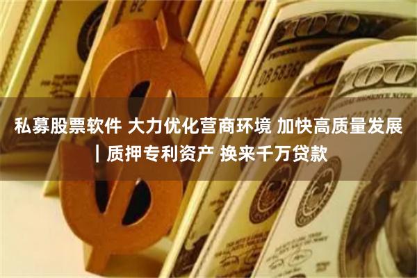 私募股票软件 大力优化营商环境 加快高质量发展｜质押专利资产 换来千万贷款