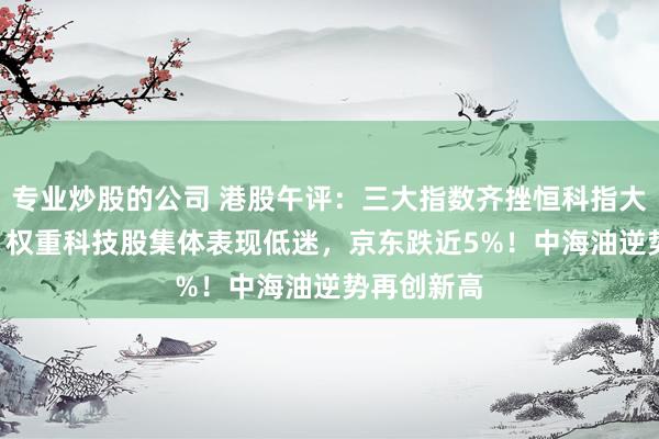 专业炒股的公司 港股午评：三大指数齐挫恒科指大跌271%，权重科技股集体表现低迷，京东跌近5%！中海油逆势再创新高
