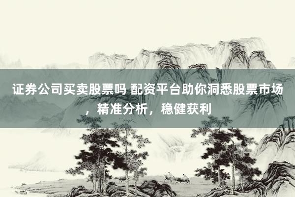 证券公司买卖股票吗 配资平台助你洞悉股票市场，精准分析，稳健获利